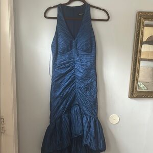 R&M Richards Midnight Blue Textured Mini Dress